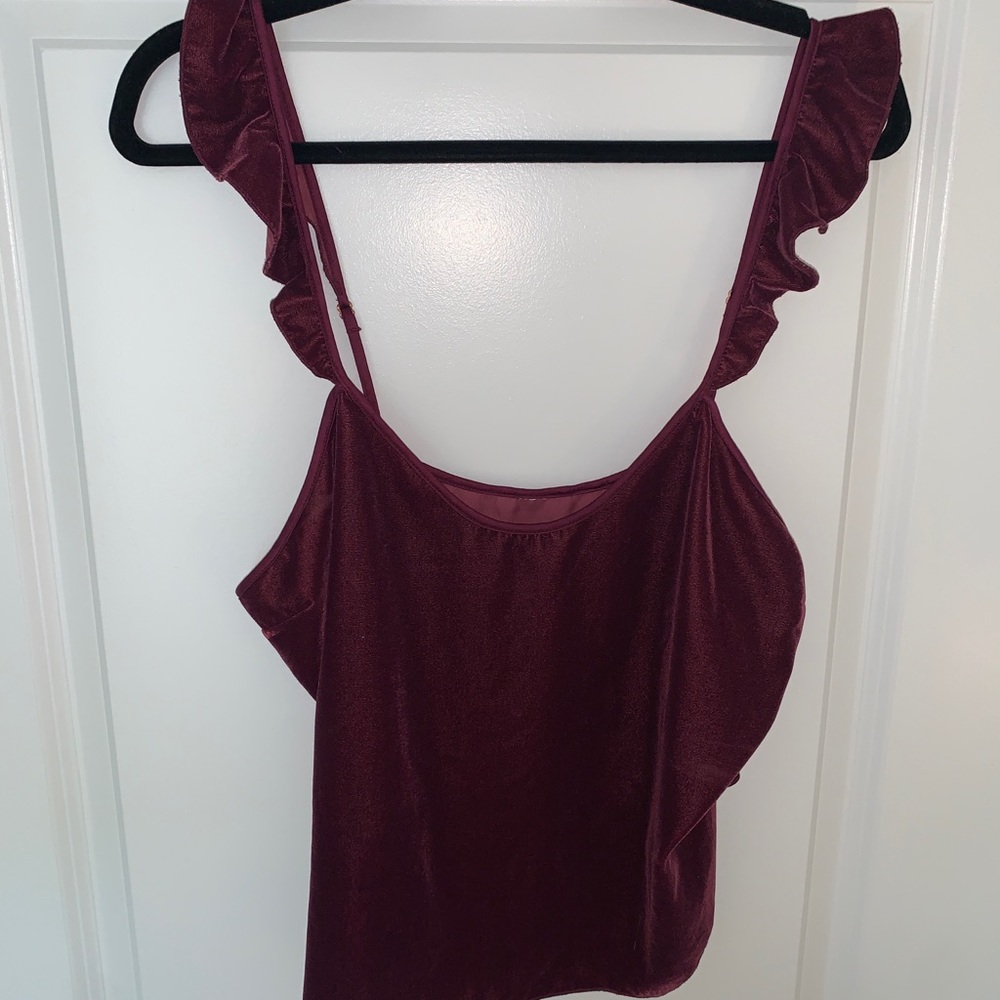 Maroon Velvet Top